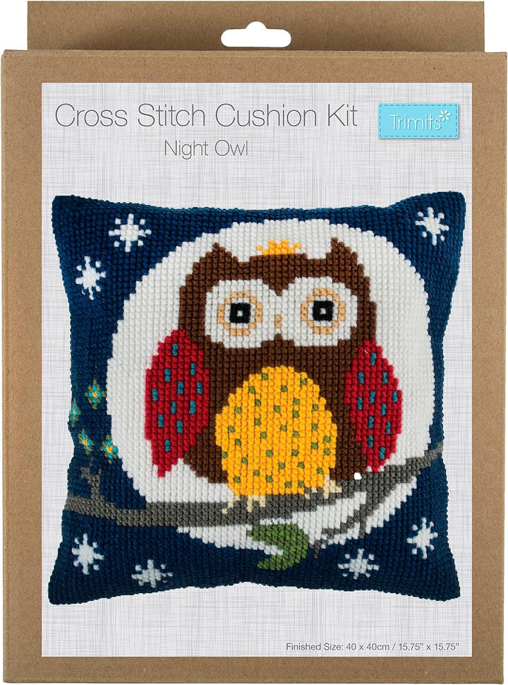 Trimits GCS59 Kreuzstich-Kissen-Set, Night Owl, 40 x 40cm (16 x 16in), Night Owl