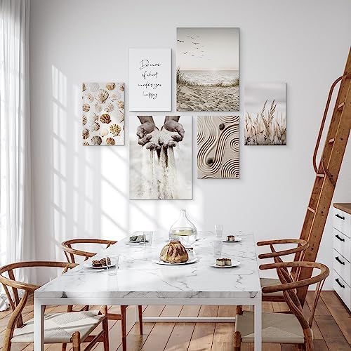 Muralo - Wandbilder Set - Leinwand Bilder Aufhängefertig in Boho Stil - das Leinwandbilder - Bilder