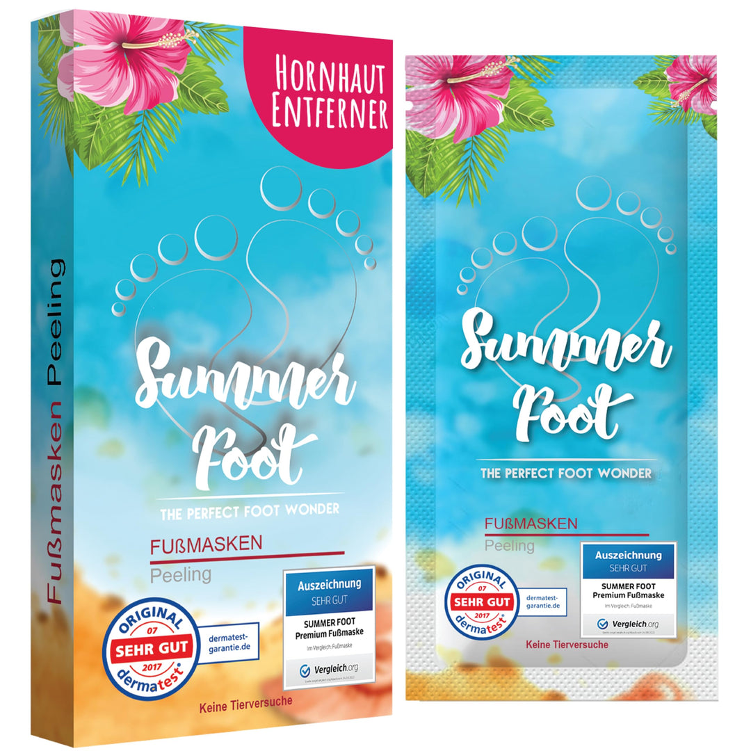 Summer Foot Premium Hornhaut-Entferner - Hornhaut Fussmaske für weiche Füsse - Anti Hornhaut-Socken
