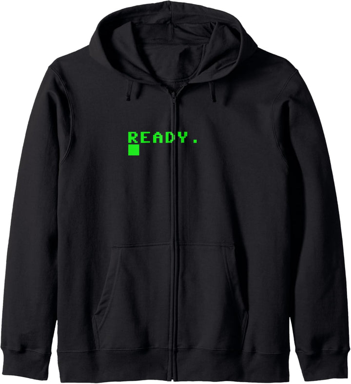 Ready C64 Heimcomputer 80er Retro Gamer Erinnerung Geschenk Kapuzenjacke