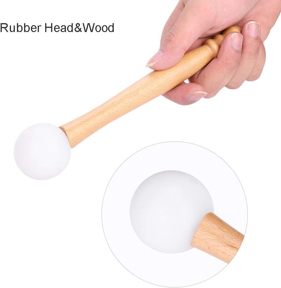 Klassischer Klangschalen Schlägel, Rubber Head Holzgriff Mallet Stick Gummi-O-Ring zum Spielen der K