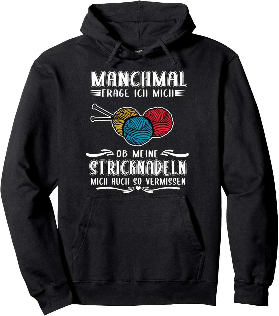 Lustiger Stricken Spruch Wolle Häkeln Nähen Oma Pullover Hoodie