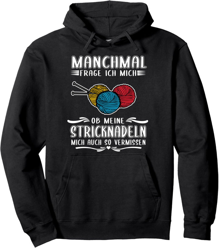 Lustiger Stricken Spruch Wolle Häkeln Nähen Oma Pullover Hoodie