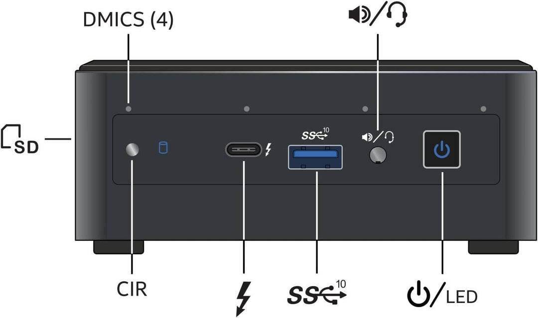 Intel Canyon NUC10I3FNHN EU Barebone L6 EU Cord, BXNUC10I3FNHN2