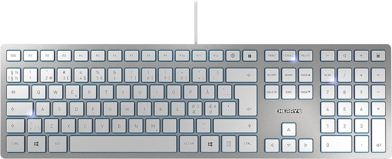 CHERRY KC 6000 Slim, Ultraflache Design-Tastatur, Pan-Nordisches Layout (QWERTY), Kabelgebunden (USB