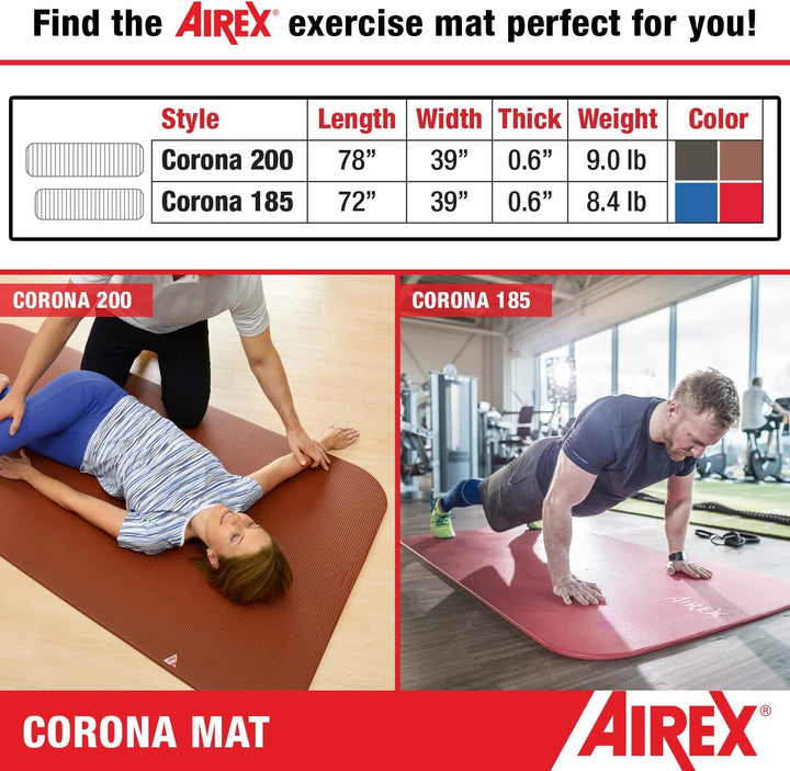 Airex Corona Gymnastikmatte, 200 x 100 cm, Blau