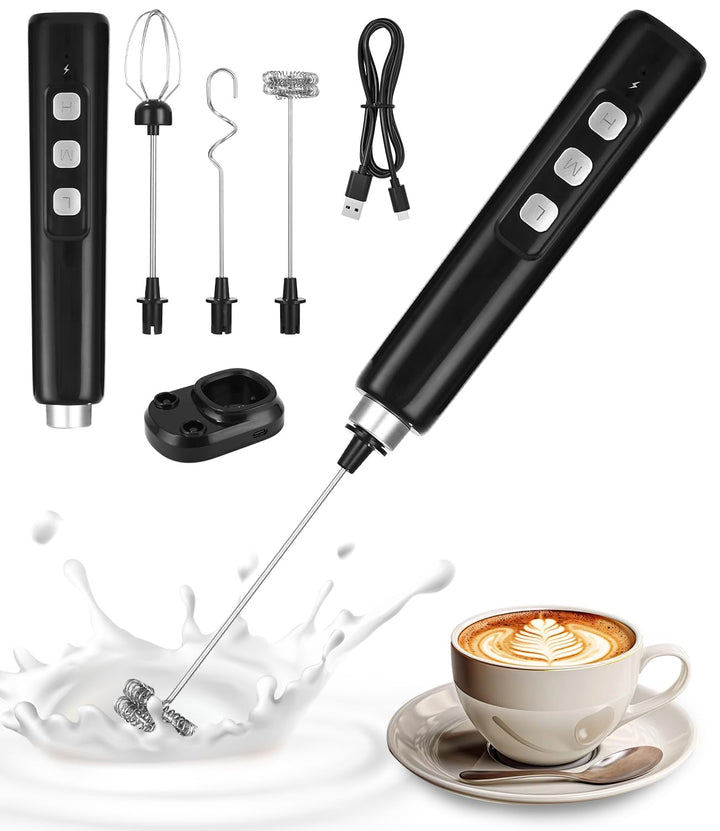 Elektrischer Milchaufschäumer,Milk Frother,Elektrischer Schneebesen,Mini Handmixer,USB-C Aufladbar A