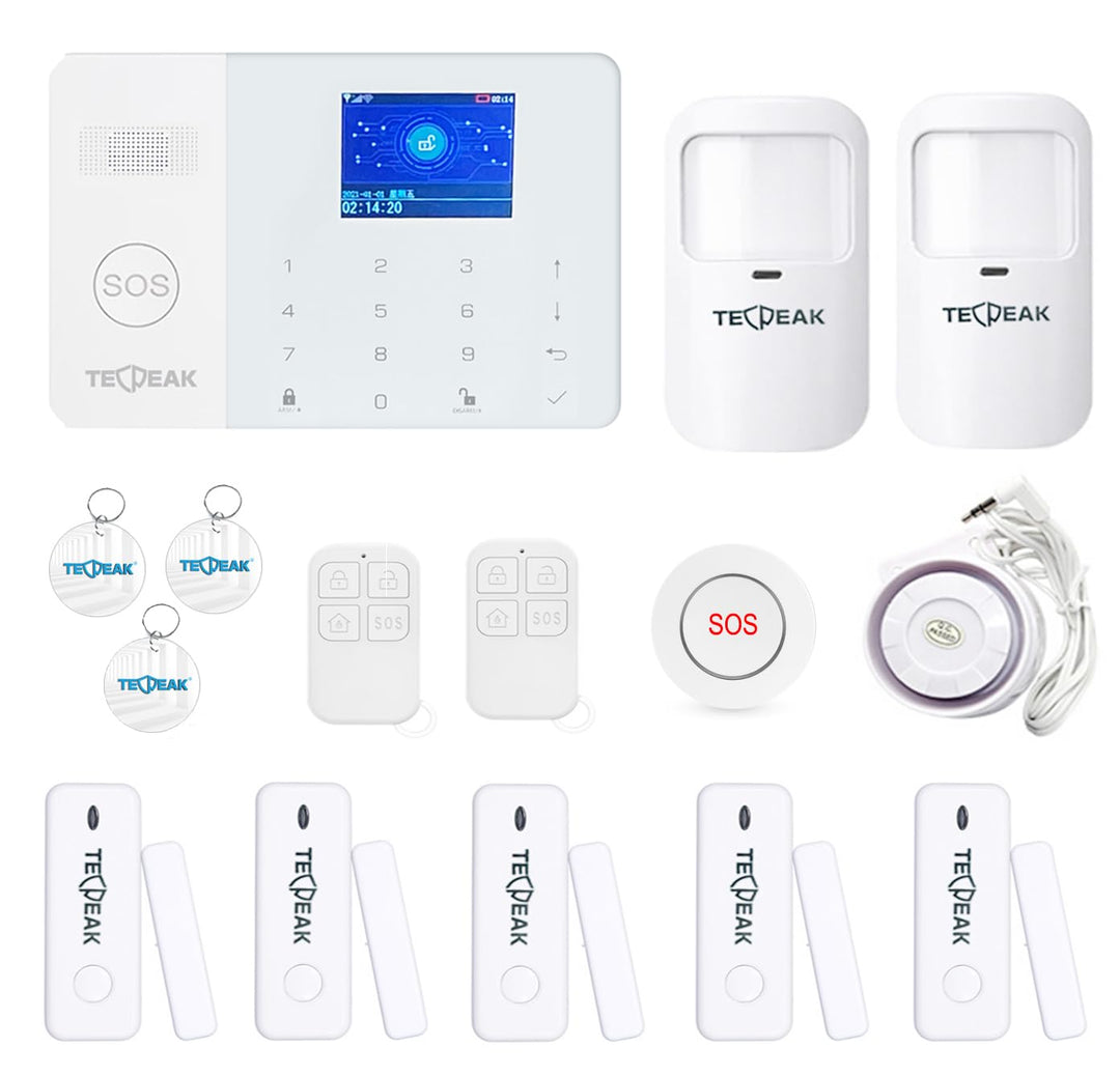 Drahtloses Hausalarmsystem, TecPeak WiFi/GSM Alarm-Set mit Sicherheit für Meerjungfrauen, bietet ein