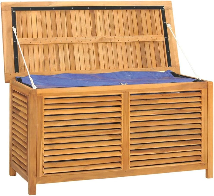 vidaXL Gartenbox mit Beutel 114x50x58 cm Massivholz Teak 114 x 50 x 58 cm, 114 x 50 x 58 cm
