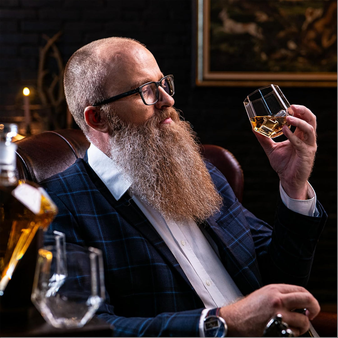 Whisiskey - Whisky Karaffe - Diamant - Dekanter - Whiskey Karaffe Set - 900ML - Geschenke für Männer
