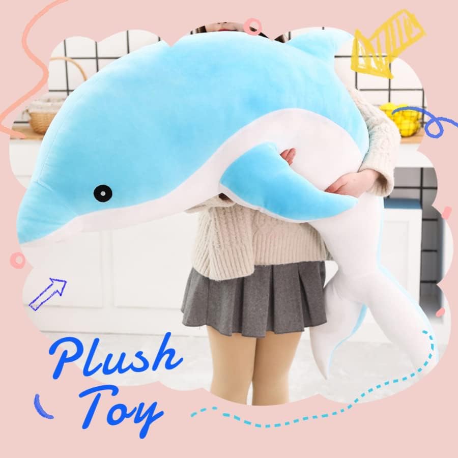 Delfin Plüschtiere Schöne Gefüllte Weiche Tier Umarmungskissen Delphin Puppen für Kinder (100cm/39.3