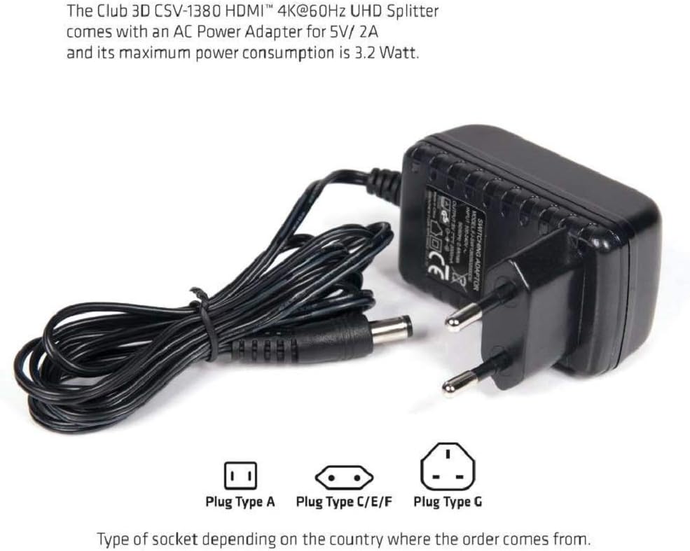 Club 3D CSV-1380 HDMI Splitter 1 Eingang auf 4 Ausg. 4K60Hz UHD retail Schwarz, CSV-1380