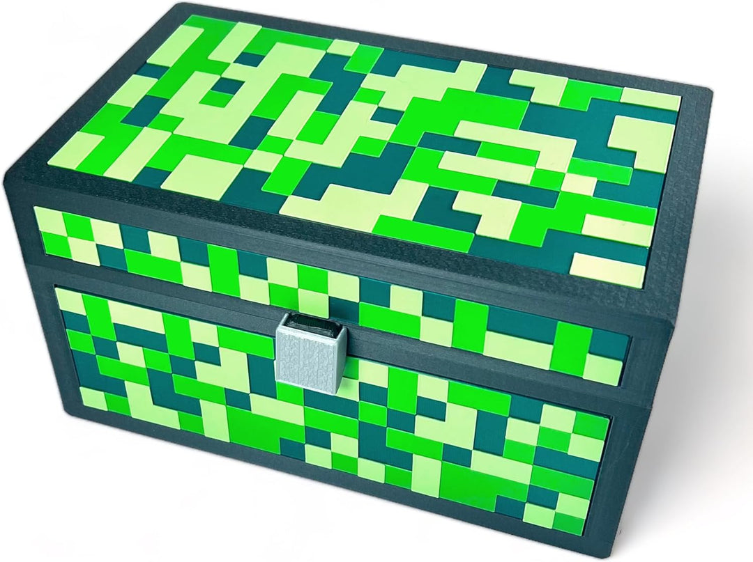 XXL Kinder Truhe - 3D-Spielbox im Pixelstil - Bunte Dekoration für Kinderzimmer - Leicht und geräumi