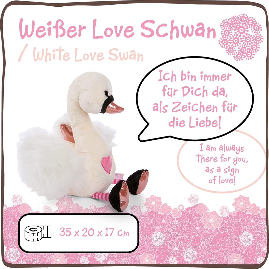 NICI Kuscheltier Love Schwan 35 cm weiss I Plüschtier für Mädchen, Jungen & Babys I Flauschiges Stof
