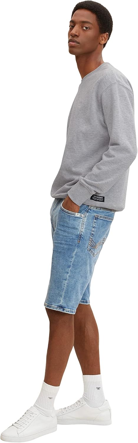 TOM TAILOR Herren Bermuda Jeans Shorts 30 10112 - Clean Light Stone Blue Denim, 30 10112 - Clean Lig