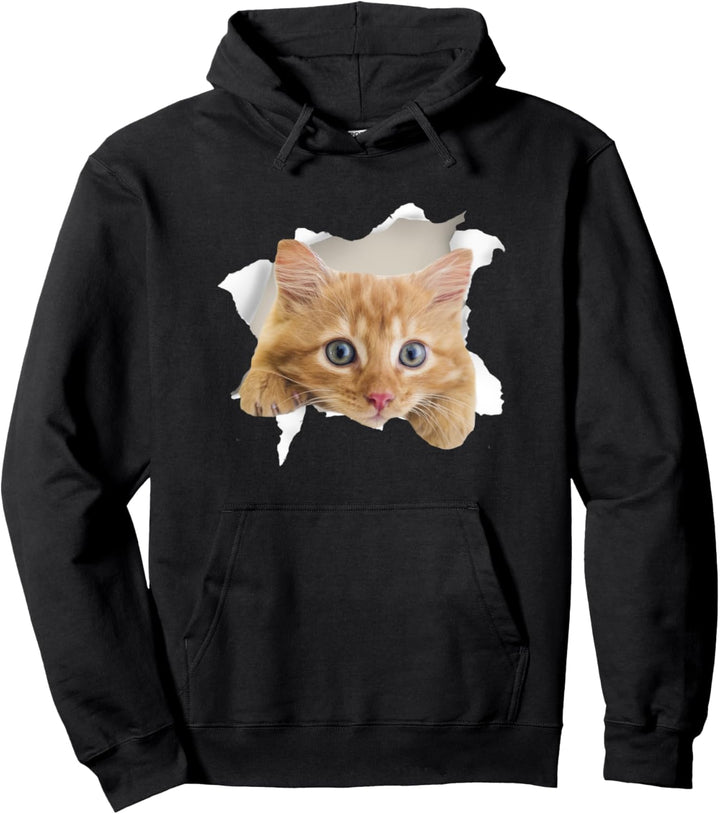 Cat Kitten Hole Cute Pullover Hoodie