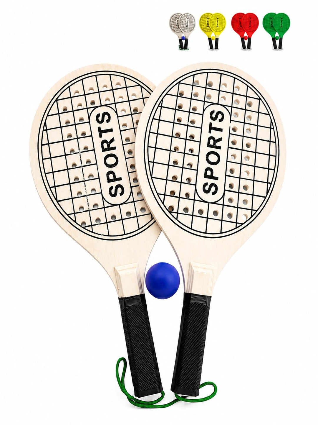 Generisch Strand-Tennisschläger 39 cm Gelochte Holzschläger Beach Tennis Pool Party Schläger mit Bal