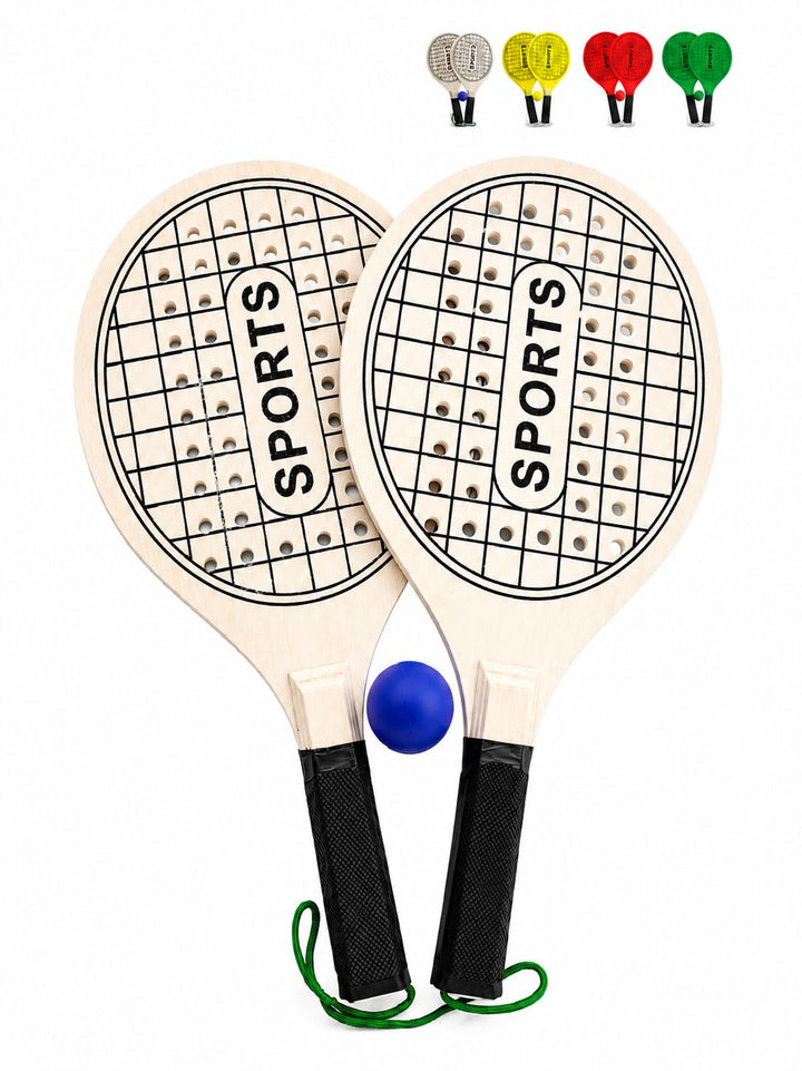 Generisch Strand-Tennisschläger 39 cm Gelochte Holzschläger Beach Tennis Pool Party Schläger mit Bal