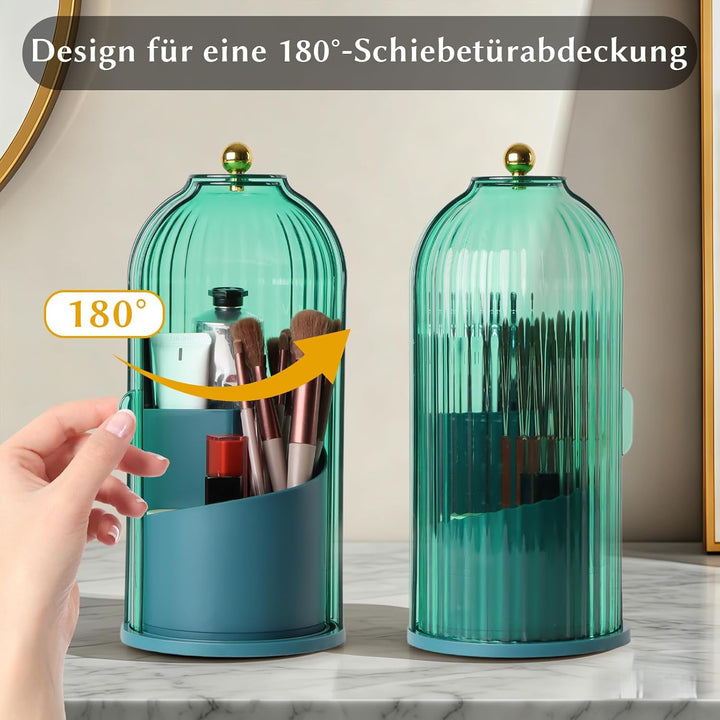 FAVORTALK Make Up Kosmetik Organizer, 360 Drehbarer Make-up-Pinselhalter, Organizer, Transparent, St