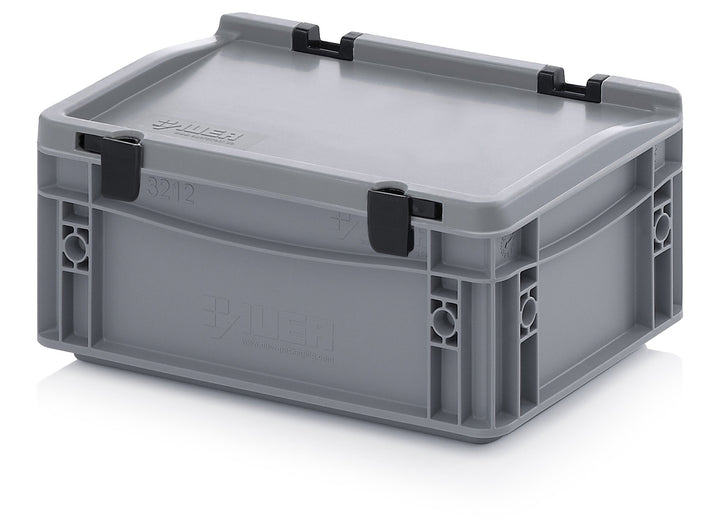 Auer Packaging Eurobehälter-Eurobox 30 x 20 x 13,5 cm mit Scharnierdeckel inkl. gratis Zollstock