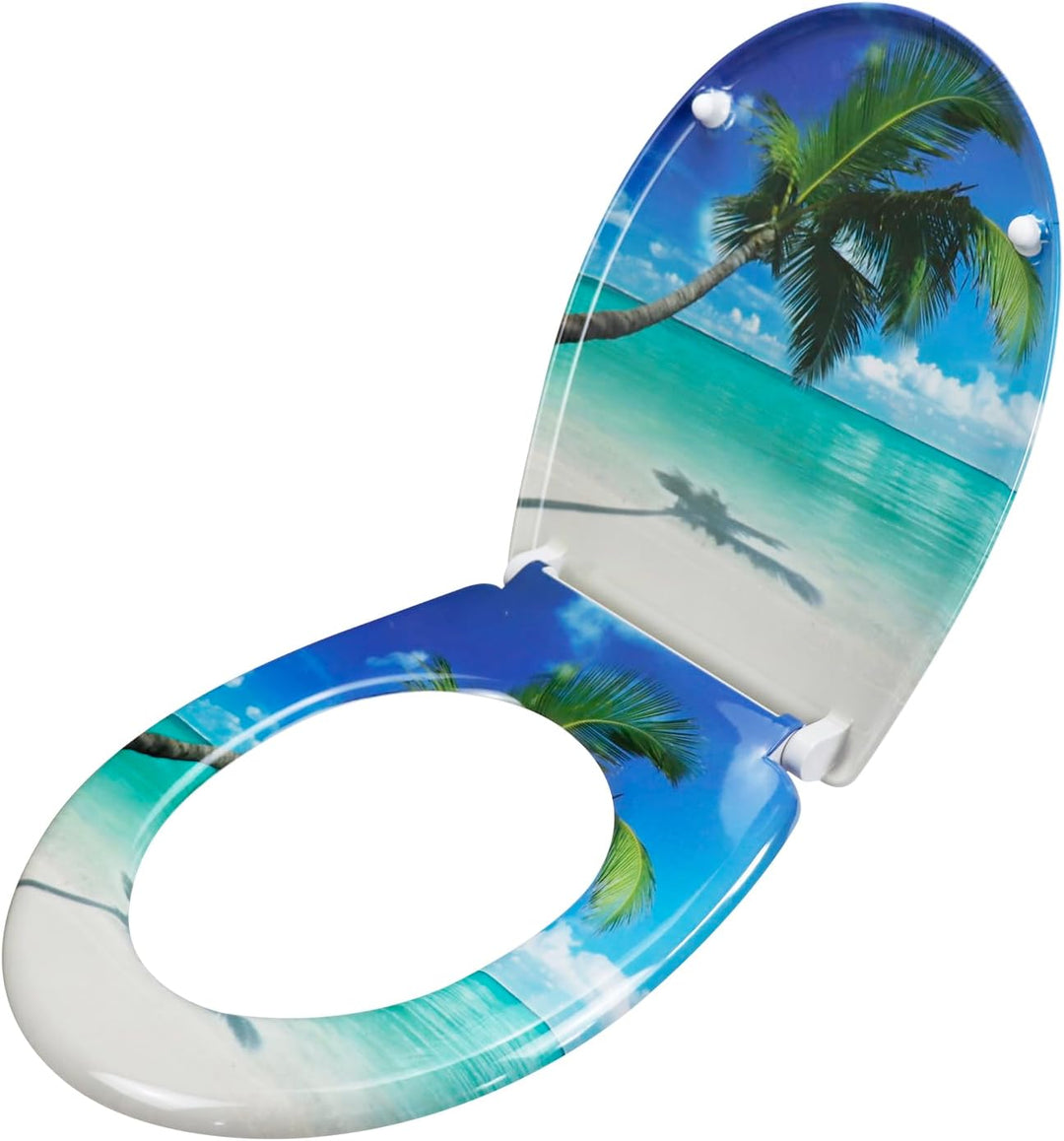 WC Sitz mit Absenkautomatik, Toilettendeckel Duroplast, Klodeckel mit Schnellverschluss, Klobrille M