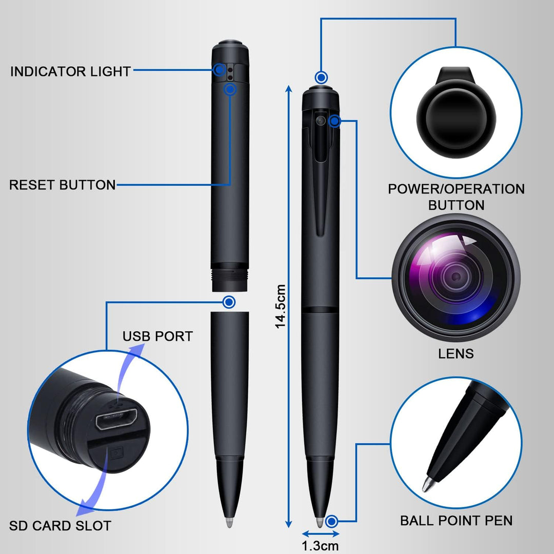 ZUNHAI Mini Kamera Mini Überwachungskamera 32GB 1080P Ultra Tragbare HD Kleine, Überwachung Kamera,K