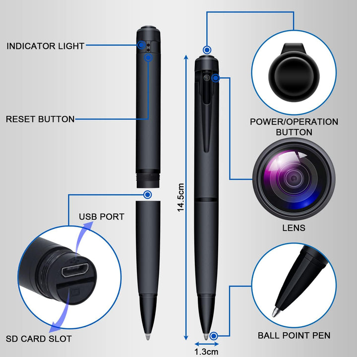 ZUNHAI Mini Kamera Mini Überwachungskamera 32GB 1080P Ultra Tragbare HD Kleine, Überwachung Kamera,K