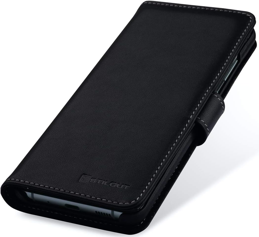 STILGUT Talis kompatibel mit Samsung Galaxy S20 Ultra Hülle mit Kartenfach aus Leder, Wallet Case, L