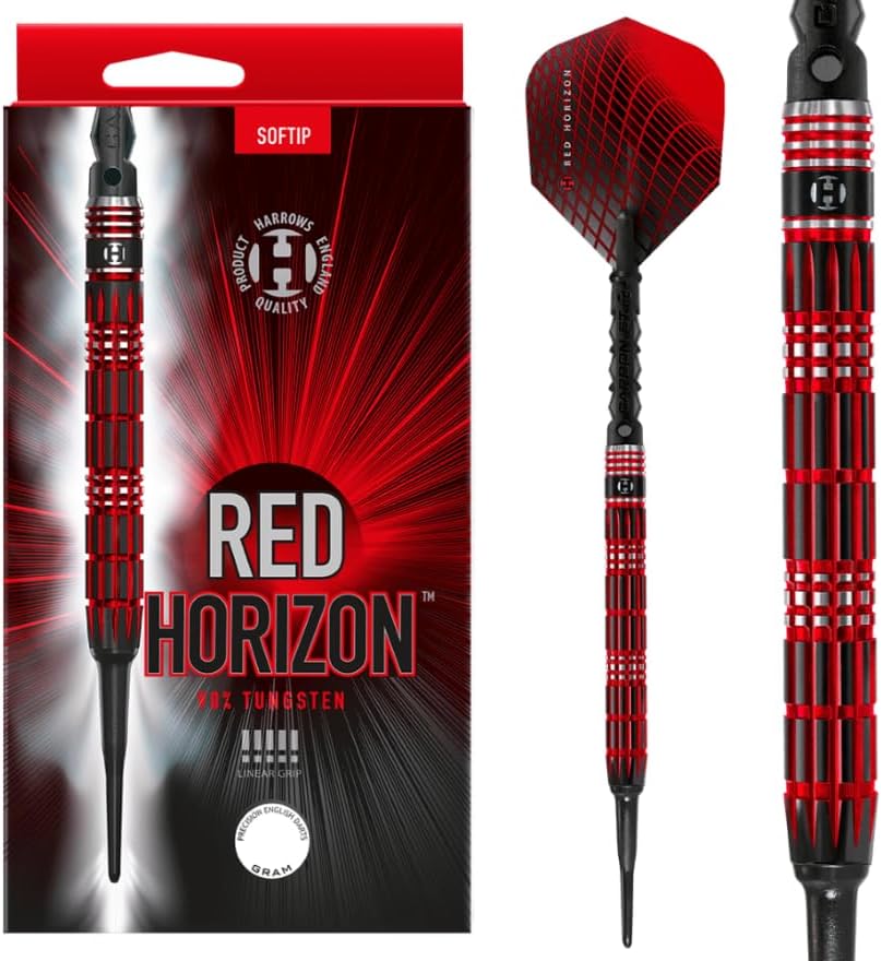 Harrows Soft Darts Red Horizon 90% Tungsten Softtip Dart Softdart Hochwertiger Tungsten Dart mit Sch