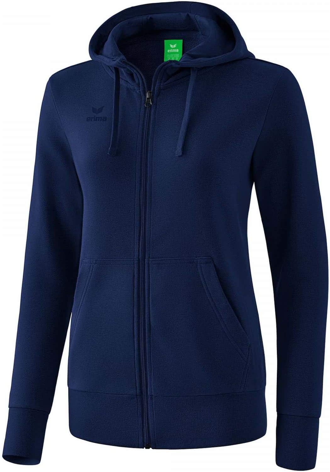 Erima Damen Basic Kapuzensweat Jacke 34 New Navy, 34 New Navy