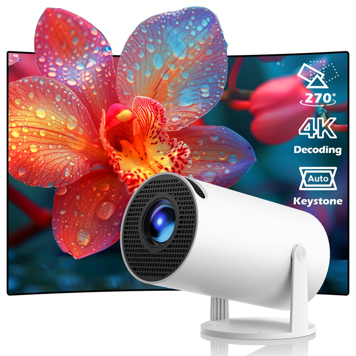 Neuer Mini Beamer 4K Unterstützt Android 11, Projektor Tragbarer FHD 1080P mit WLAN 6 BT 5.0, Beamer