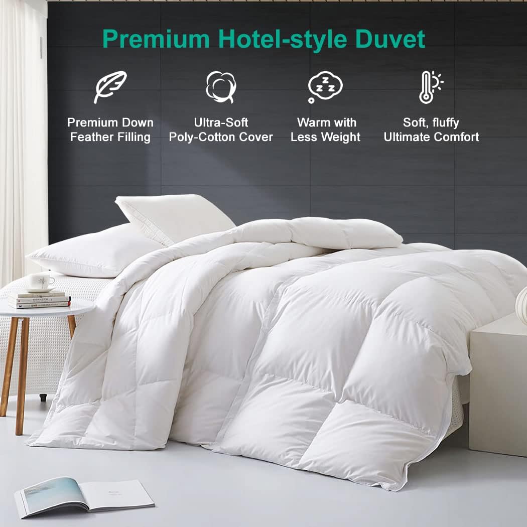 APSMILE Winter Bettdecke 240x260cm, Gänse Daunendecke 240x260 cm, Hotel Collection Duvet, Geeignet f