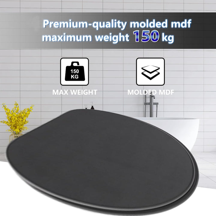 MDF-Toilettensitz, Klodeckel Holz, O-Förmig Toilettendeckel Mit Soft-Close-Mechanismus, Verstellbare