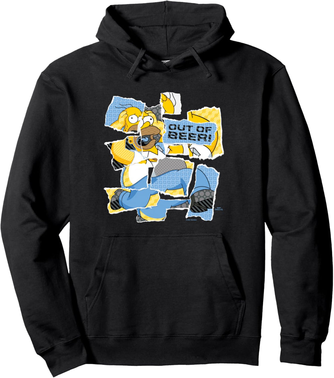 The Simpsons Homer Simpson Out of Beer All Torn Up Pullover Hoodie