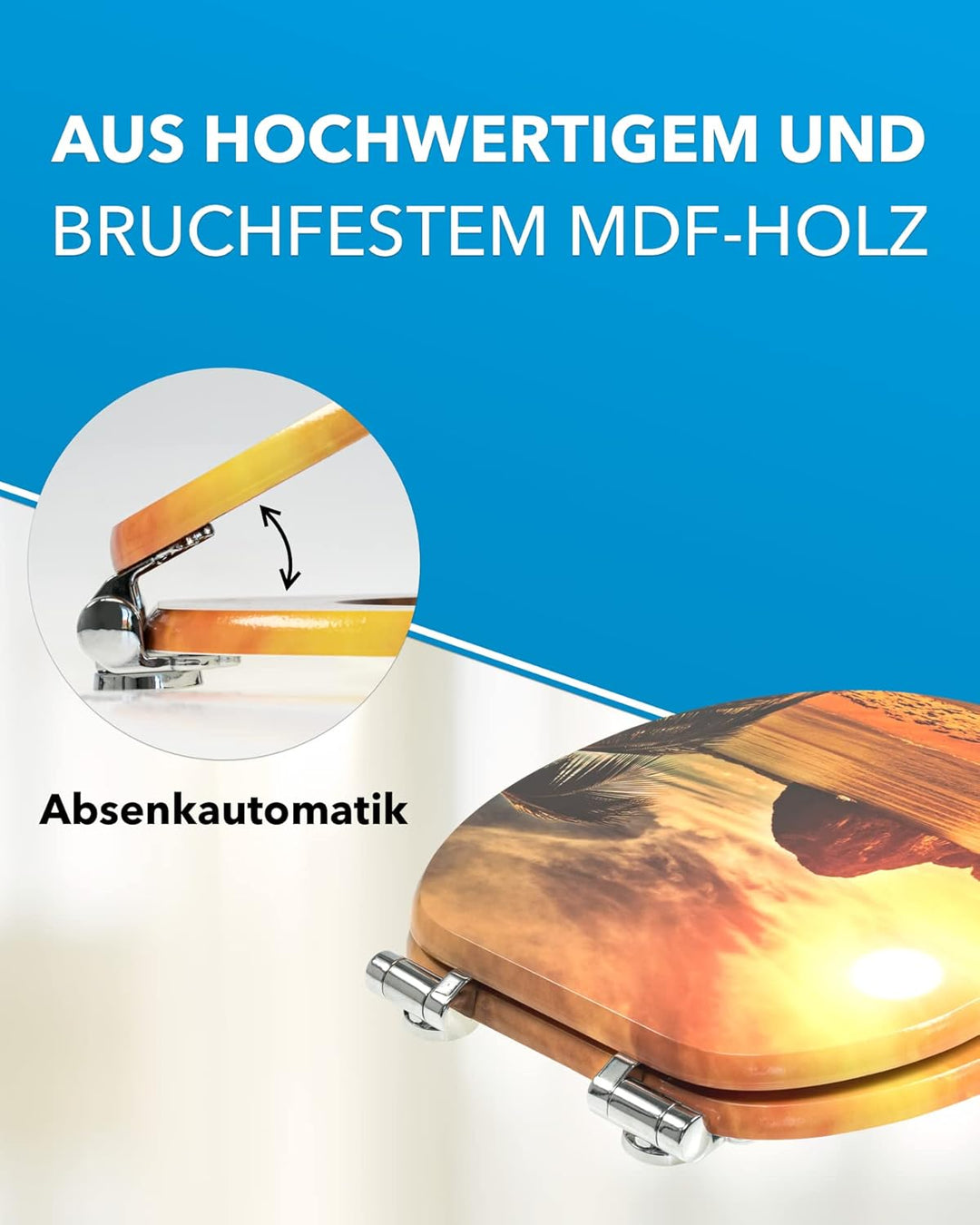 Xonic Design WC-Sitz - Premium Klo-Deckel - Toilettensitz mit Absenkautomatik - hochwertige Klobrill