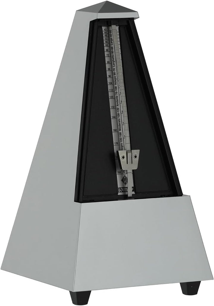 Wittner 903557 Taktell Pyramidenform Metronom Kunststoffgehäuse mit Glocke hellsilber-matt