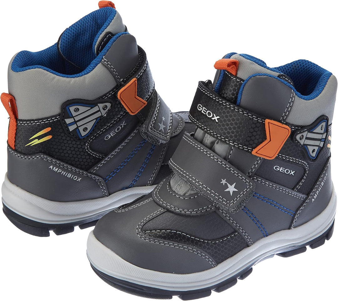 Geox Herren B Flanfil Boy B Abx ANKLE BOOTS 20 EU Dk Grey Black, 20 EU Dk Grey Black