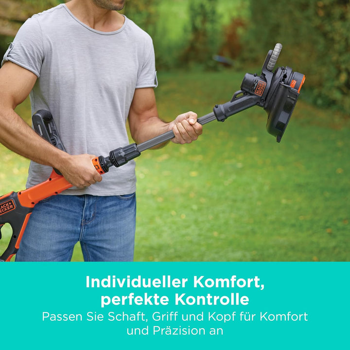 Black+Decker Akku-Rasentrimmer (18V 2,0Ah, 28 cm Schnittbreite, automatische Fadenverlängerung (AFS)