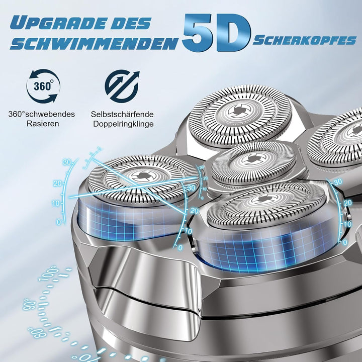 Glatzen Rasierer Herren elektrisch, Luctry Kopfrasierer für Männer mit Glatze, 5D Magnetischer Elekt