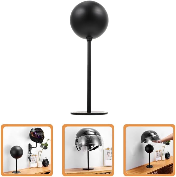 PRETYZOOM Motorradhelmständer Stabiler Helmhalter Schwarz aus Space Aluminium Schützt Helm vor Verfo