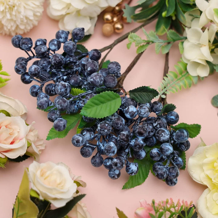 Meiwlong 3 Stück Künstlich BlauBeeren Blumen Gefälschte Schaum Beeren Dekoration Hochzeit Zuhause Pa