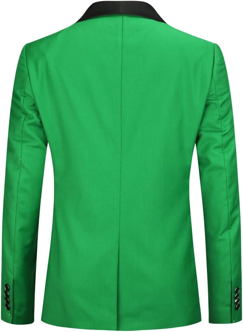 Sliktaa Herren Anzug Slim Fit Zweiteilig mit Schalkragen Hochzeit Büro Party schmale Passform Sakko