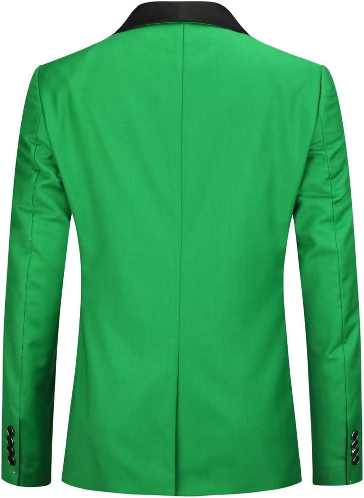 Sliktaa Herren Anzug Slim Fit Zweiteilig mit Schalkragen Hochzeit Büro Party schmale Passform Sakko