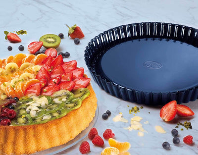 Dr. Oetker Brotbackform 35 cm Back-Liebe Emaille – 35er Kasten Kastenform in Dunkelblau & Obstkuchen