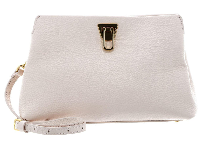 Coccinelle Leder Umhängetasche Beat Clutch Handbag Grained Leather Creamy Pink, Creamy Pink