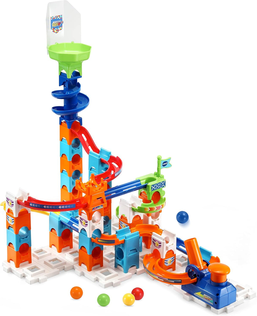VTech Marble Rush - Adventure Set S100 – Interaktive Murmelbahn mit spannenden Bahnelementen, versch