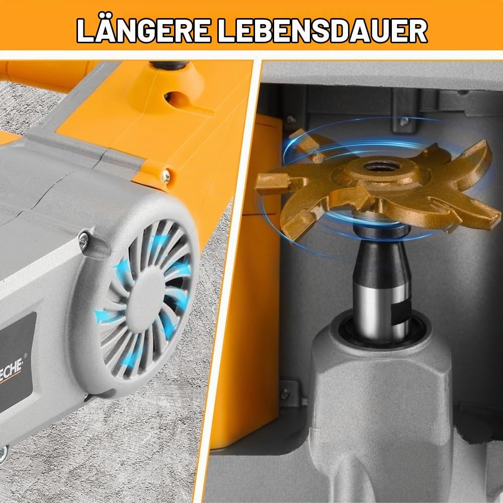 Hoteche 1100W Grabenfräse | Kupferdrahtmotor, Anti - Selbstrast - Schalter, 2200RPM, Mit 35mm Diaman