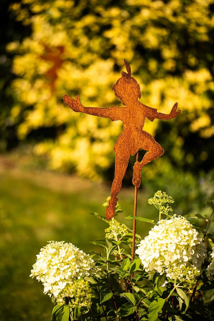 Gartenstecker wie Tinkerbell Metall Rost Gartendeko Edelrost rostiger Beetstecker 60cm (Tinkerbell +