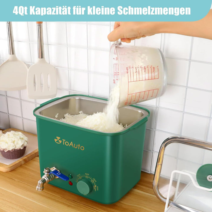 TOAUTO 4Qts Green Wax Melter für Kerzenherstellung - Elektrische Kerze Wachs Schmelzen Topf mit Quic