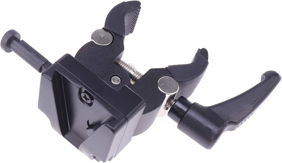 Fotga V-Mount Batterieadapter mit Super Clamp Crab Zangenclip zur Montage an Stativrohr-Stativstange
